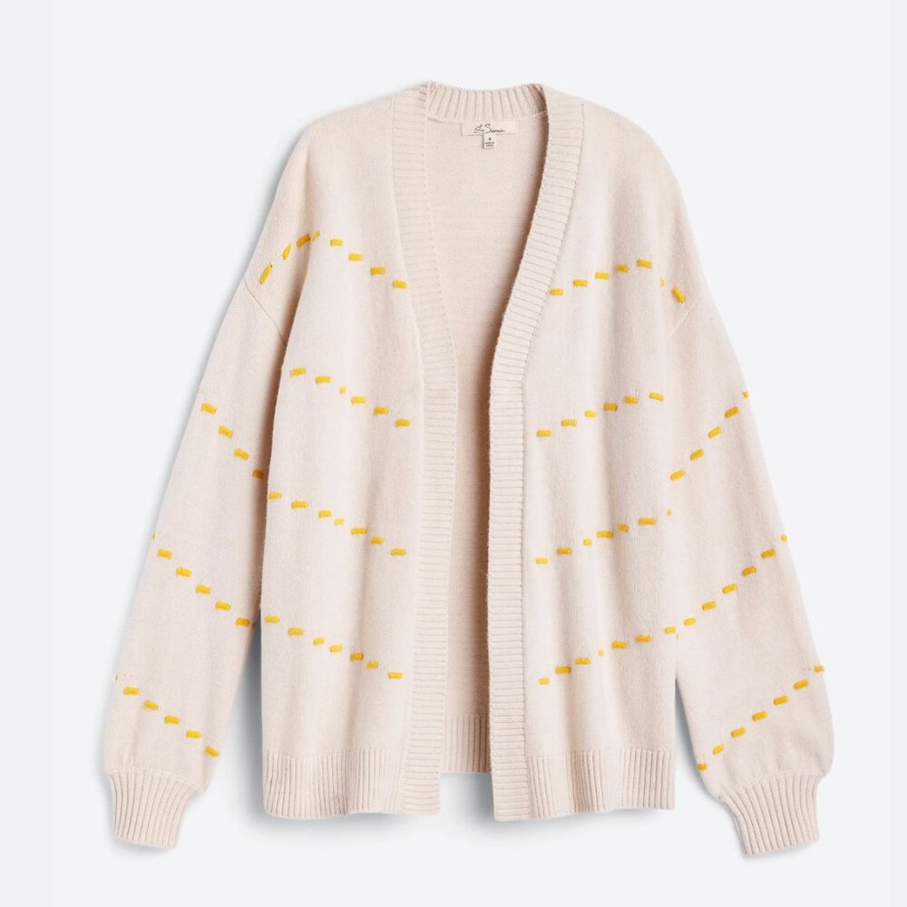 Stitch Fix Les Serein Petunia Long Sleeve Beige Open Cardigan NWT | Size XL